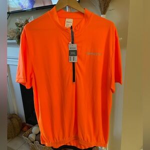 New with Tags Men's Orange Cycling Shirt, size 3XL